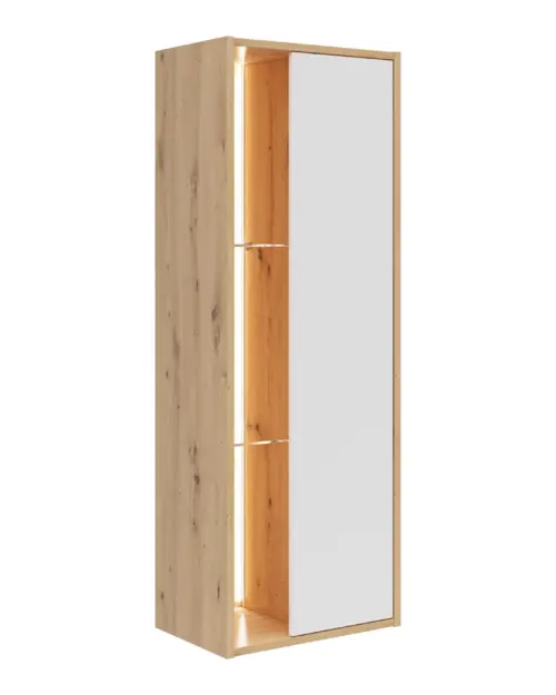 Estantería Gap 47 cm con puertas y 3 estantes roble artisan/blanco