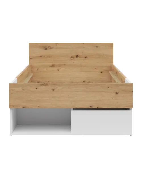 Cama Homeland 100x200 con cajones blanco/roble artisan