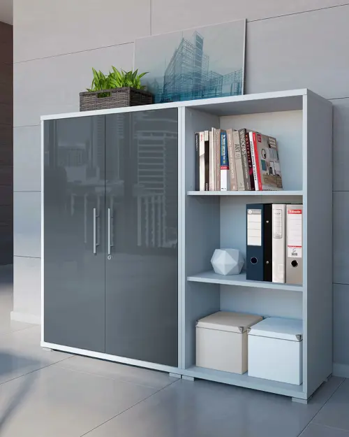 Estantería Office Lux 53 cm con 2 estantes gris