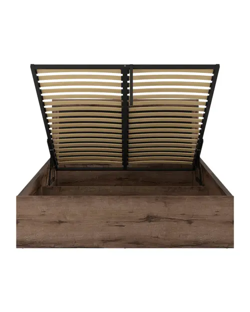 Cama Balin 160x200 con somier y contenedor roble monastery/negro