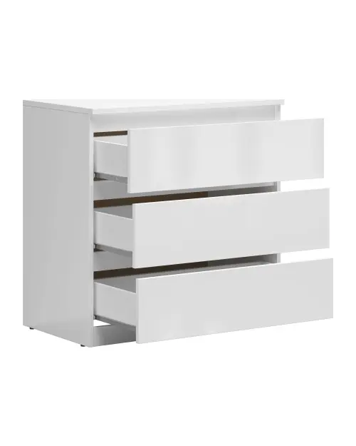 Cómoda Tetrix 75 cm con 3 cajones blanco brillo
