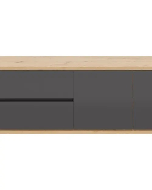 Mueble RTV Yamael 184 cm con 2 puertas y 2 cajones grafito