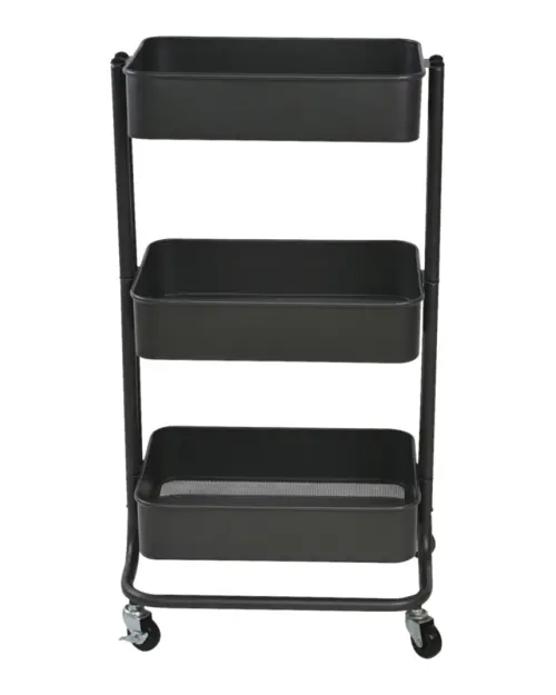 Estantería móvil Mike con 3 estantes metálica grafito