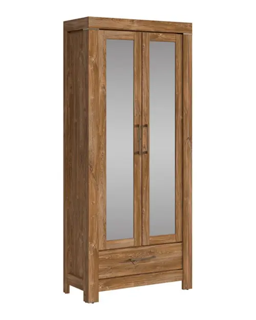 Estantería Gent 88 cm con cajón y 2 puertas con espejo roble stirling