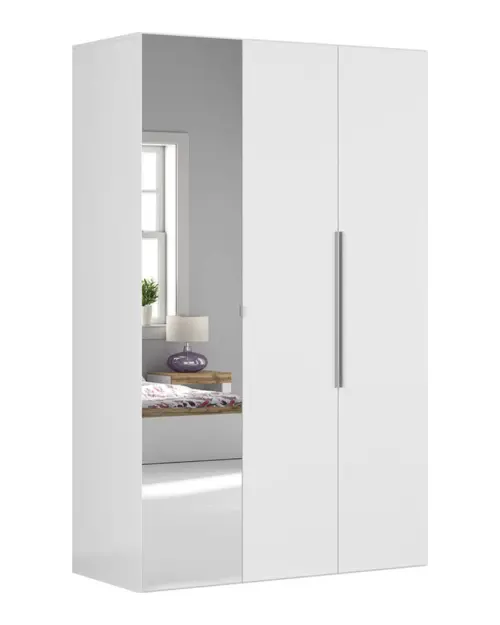 Szafa modułowa Flex 150 cm z drzwiami i lustrem biała