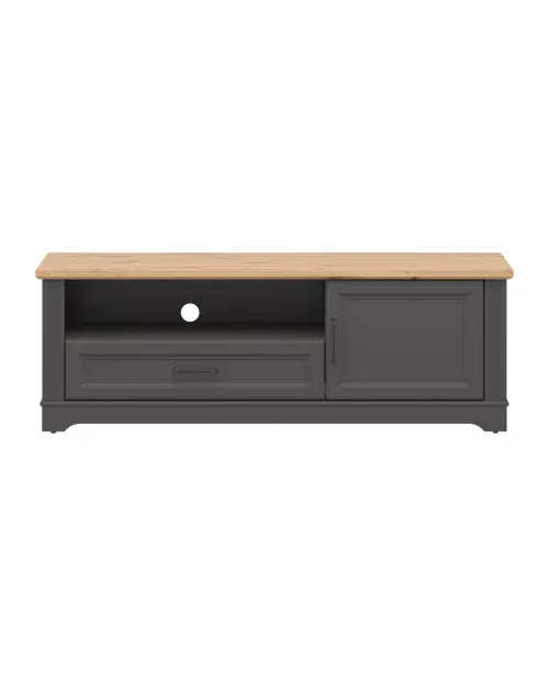 Mueble RTV Tolmin 150 cm con puertas y cajón grafito/roble artisan