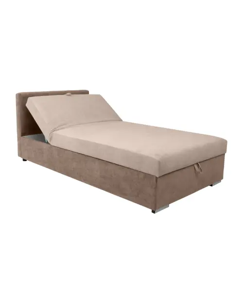 Sofá cama Rico con arcón y respaldo ajustable beige