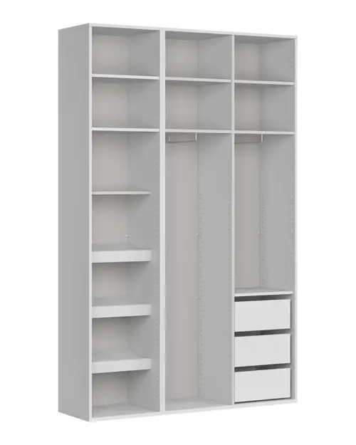 Modular wardrobe Flex 150 cm with doors and mirror white