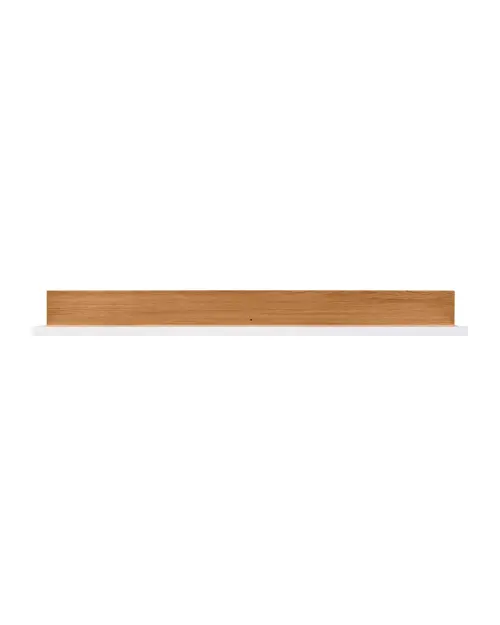 Estante de pared Rovika 153 cm blanco brillo/roble natural