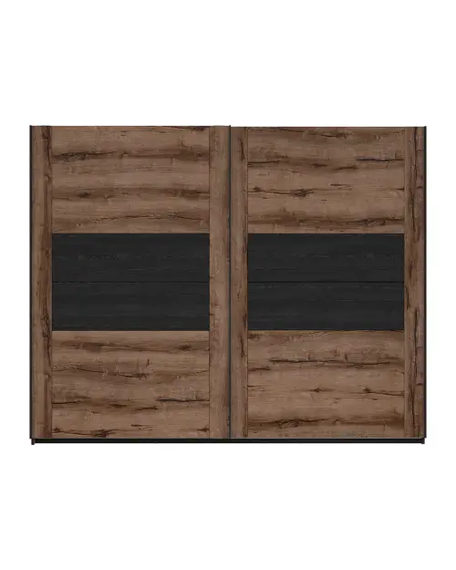 Armario de puertas correderas Kassel 270 guardarropa roble monastery/negro