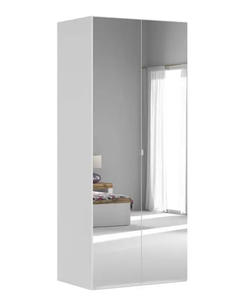 Szafa dwudrzwiowa Flex 100 cm z lustrem biała