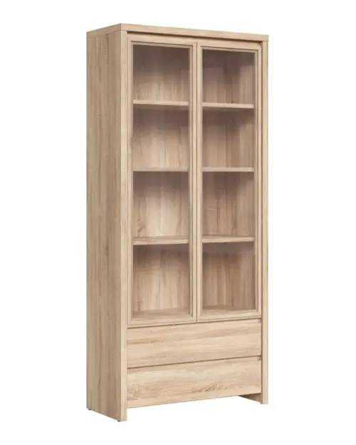 Вітрина Kaspian 90 см з 2 дверима та 2 шухлядами дуб сонома