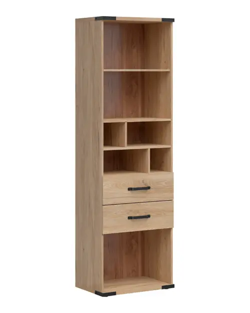 Estantería Lara 60 m con 2 cajones y 5 estantes fresno belarus