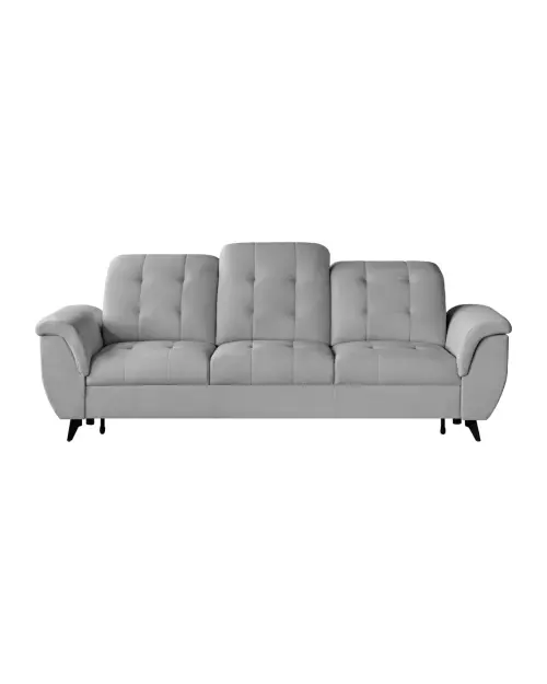 Three-seater Doria velvet sofa bed grey