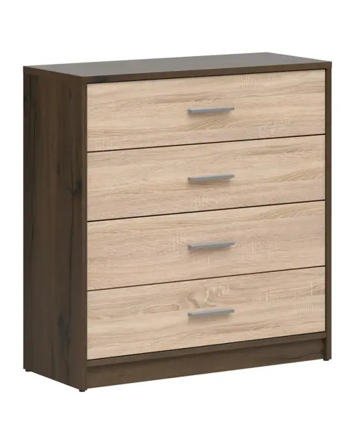 Cómoda Nepo Plus 80 cm con 4 cajones roble noble/roble sonoma