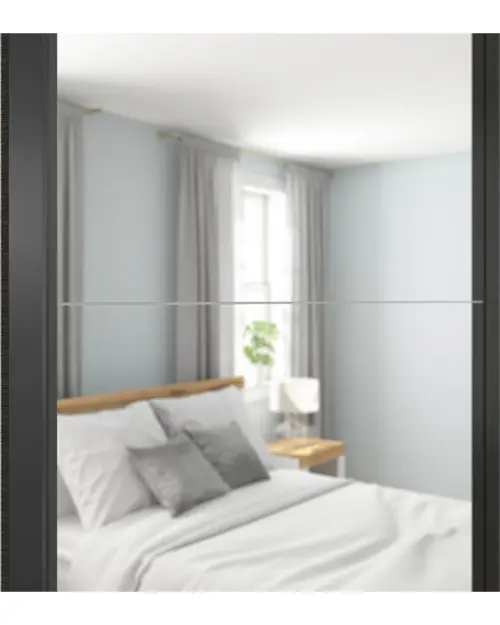 Armario de puertas correderas Tetrix 153 cm con espejo roble sonoma