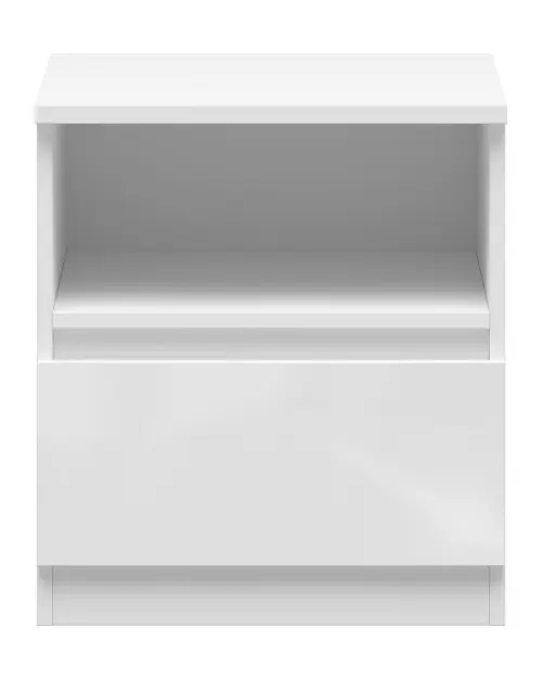 Mesita de noche Tetrix 45 cm con cajón blanco brillo