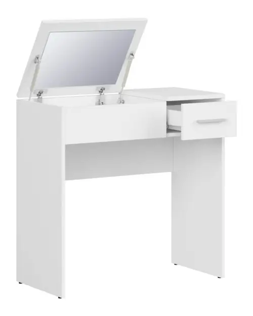 Tocador Nepo Plus 80 cm con cajón, compartimento y espejo blanco