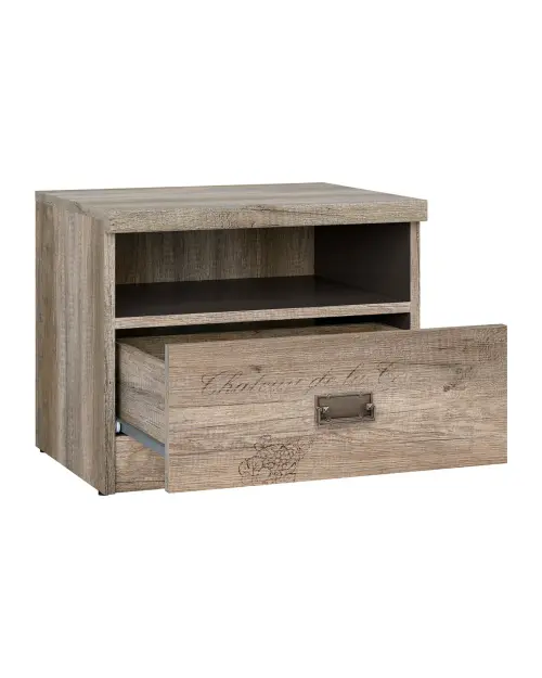 Mesita de noche Malcolm 50 cm con cajón roble canyon monument impresión