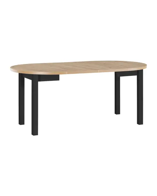 Round extendable table Balard 100-180/100 artisan oak/black