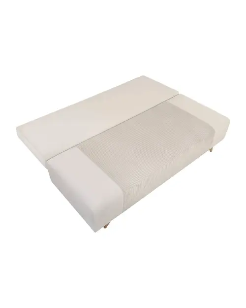 Three-seater sofa bed Leon with storage beige
