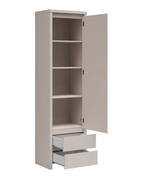 Estantería Kaspian 56 cm con puertas y 2 cajones cachemira