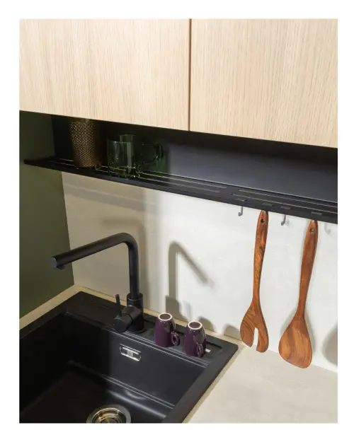 Conjunto de cocina Milino Medium B 332 cm gris/roble con encimera