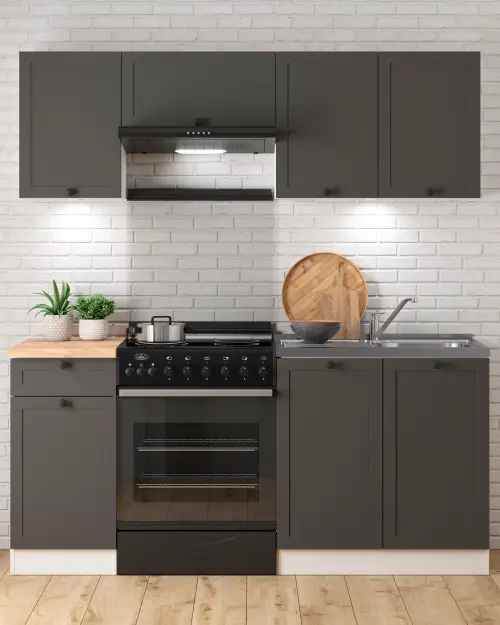 Zestaw kuchenny Junona Line 180 cm grafit z blatem