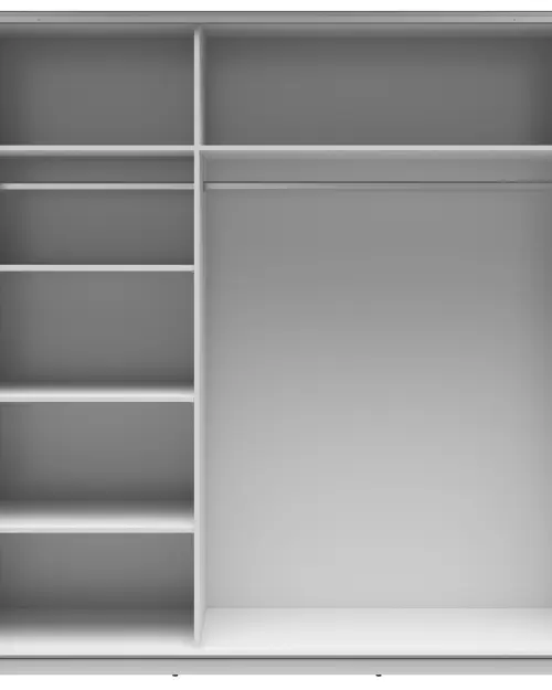 Armario de puertas correderas Tetrix 183 cm blanco brillo/roble wotan