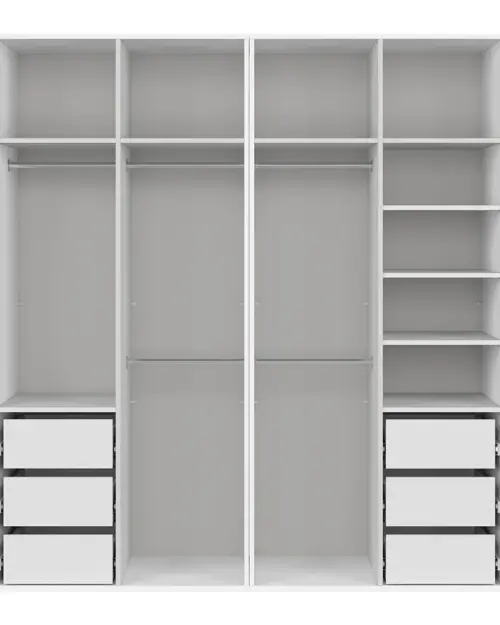 Armario modular Flex 200 cm con puertas y espejo blanco brillo