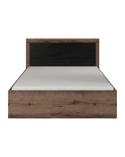 Cama Balin 140x200 con somier y arcón roble monastery/negro