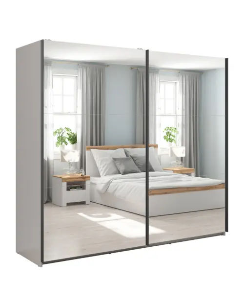 Armario de puertas correderas Tetrix 220 cm con espejo cachemira