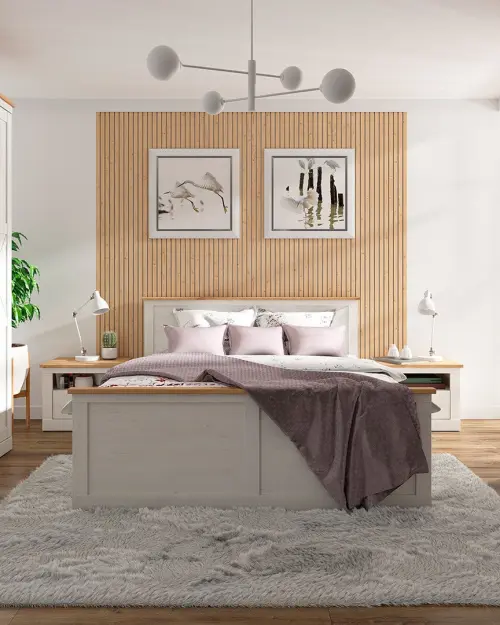 Cómoda Frija 153 cm con 2 puertas y 4 cajones pino andersen blanco