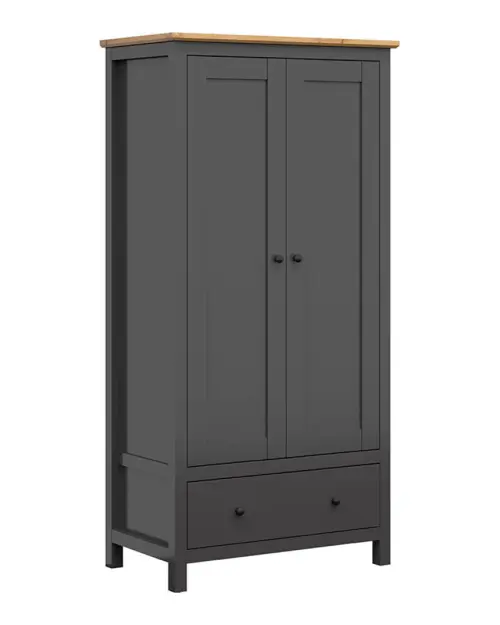 Armario de dos puertas Hesen 101 cm grafito/roble artisan