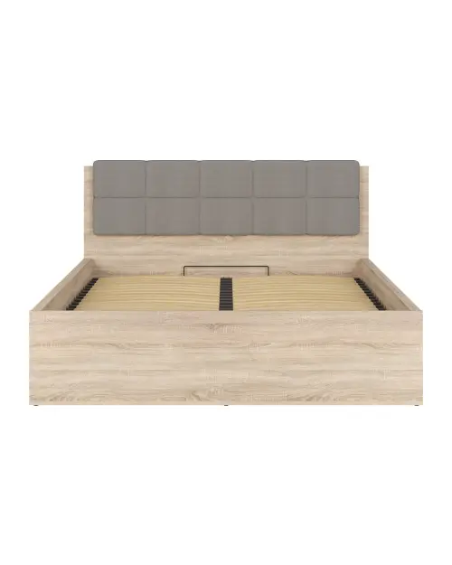 Cama Tetrix 160x200 con somier y contenedor roble sonoma