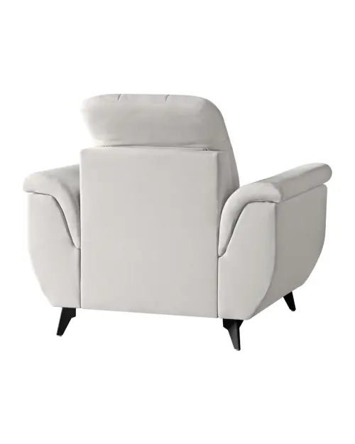 Doria velvet armchair cream