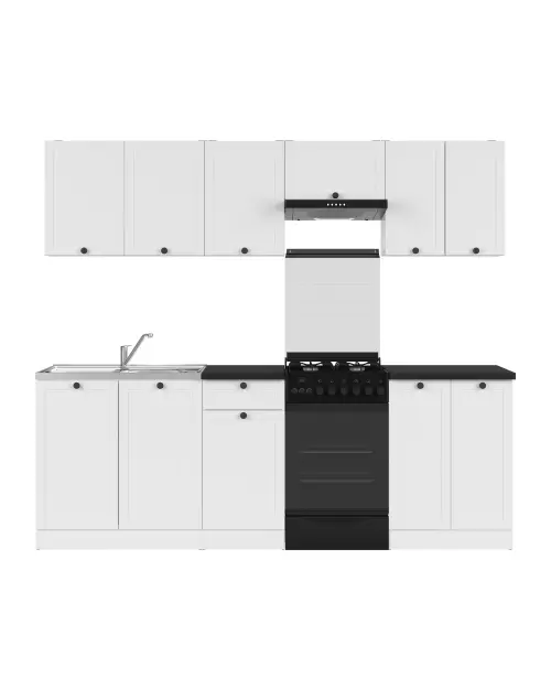 Conjunto de cocina Junona Line 230 cm blanco con encimera