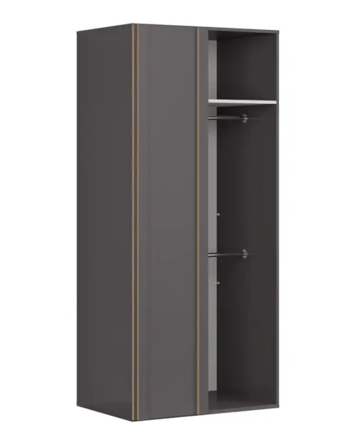 Corner wardrobe Flex 97 cm with mirror grey