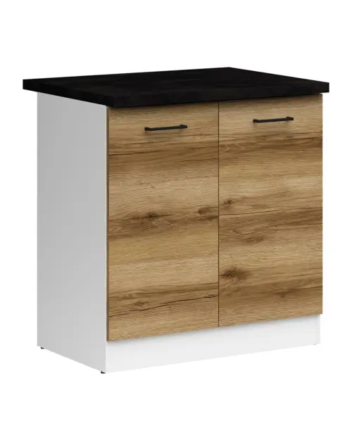 Mueble de cocina bajo Junona Line 80 cm de dos puertas roble delano claro con encimera