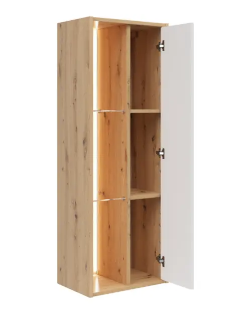 Estantería Gap 47 cm con puertas y 3 estantes roble artisan/blanco