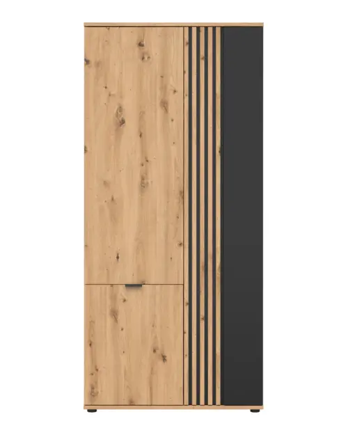 Armario de tres puertas Vabres 90 cm roble artisan listones