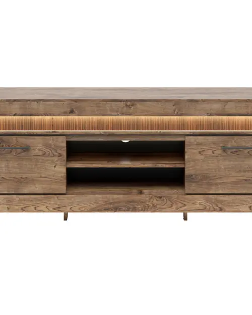 Mueble RTV Torin 180 cm con 2 puertas y estantes roble ribbeck