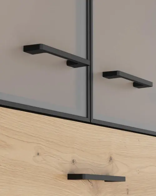 Estantería Space Office 80 cm con 2 puertas 2 cajones y 2 estantes roble artisan