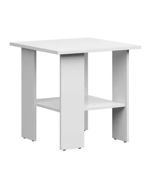 Mesa cuadrada Nepo Plus 55 cm con estante blanca