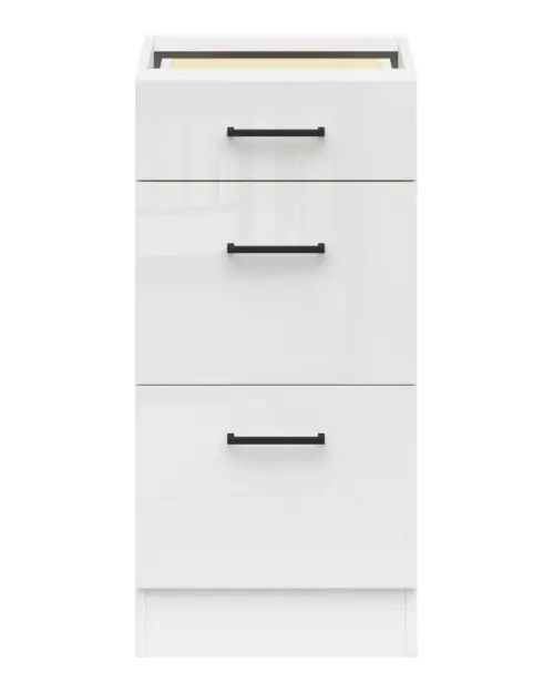 Mueble bajo de cocina Junona Line 40 cm con cajones brillo tiza