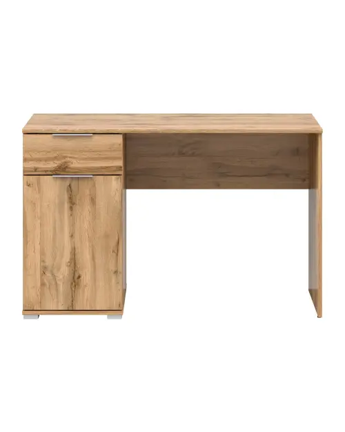 Escritorio Zele 120 cm con puertas y cajón roble wotan