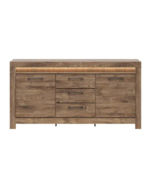 Cómoda Torin 180 cm con 2 puertas y 3 cajones roble ribbeck marrón