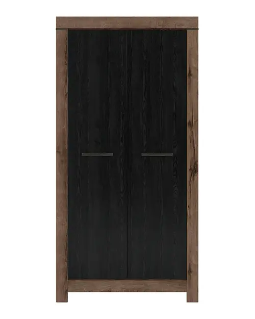 Armario de dos puertas Balin 98 cm roble monastery/roble negro