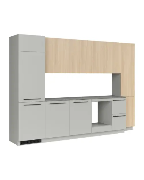 Conjunto de cocina Milino Medium B 332 cm gris/roble con encimera