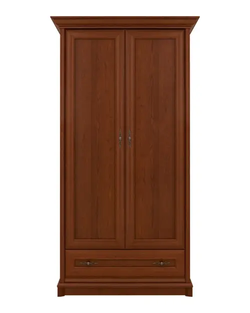 Armario de dos puertas Kent 110 cm con cajón castaño